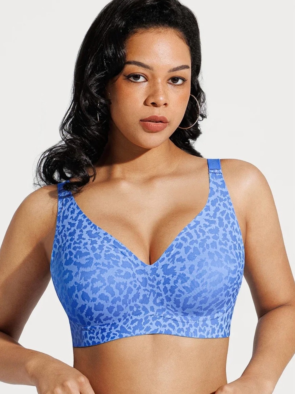 Seamless Wireless Jelly Leopard Contour Minimizer Support Bra size XL